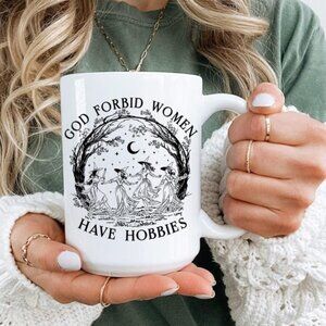 God Forbid Women Have Hobbies Coffee Mug, Feminist Christmas Gift, Witch Mug 73